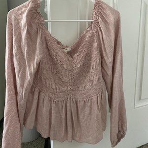 Urban Romantics Pink Blouse with White Polka-Dots
